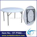 Plastic folding round table / white plastic outdoor table set